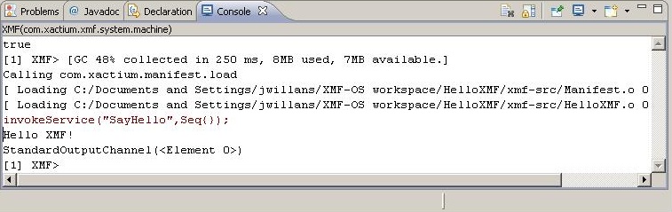 Running a service from the console