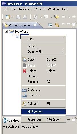 Invoking the default menu